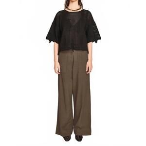 NEW MIRTH lokaro pointelle top in black